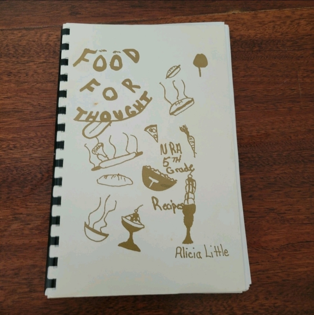 Food For Thought NRA 5th Grade Vintage Spiralbound Community Cookbook
